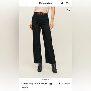 Reformation Emma High Rise Wide Legged Jeans